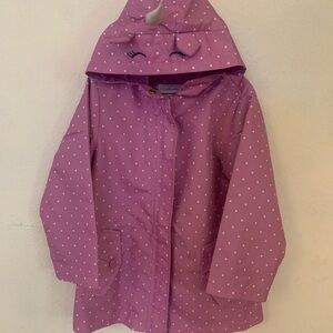 Carter's Pink Polka Dot Unicorn Hood Raincoat